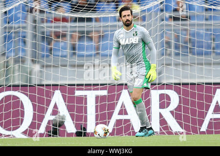 Rom, Italien. 02 Juli, 2019. Andrea Consigli von US Sassuolo während der Serie ein Match zwischen Roma und Sassuolo im Stadio Olimpico, Rom, Italien Am 15. September 2019. Foto von Luca Pagliaricci. Nur die redaktionelle Nutzung, eine Lizenz für die gewerbliche Nutzung erforderlich. Keine Verwendung in Wetten, Spiele oder einer einzelnen Verein/Liga/player Publikationen. Credit: UK Sport Pics Ltd/Alamy leben Nachrichten Stockfoto