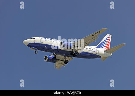 Boeing 737-500 der Fluggesellschaft Transaer Stockfoto