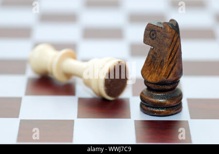 Gewinner und Verlierer-Konzept. Schach Dame Stockfoto