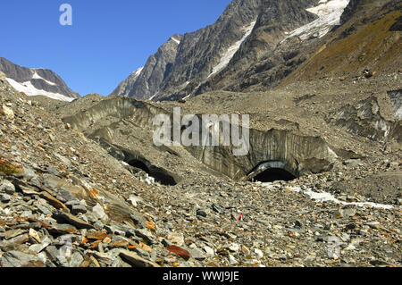 Gletschertor der Langgletscher Stockfoto