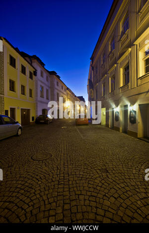 Steinerlandstrasse in Stein, Wachau, Niederösterreich, Österreich, Widerrufsbelehrung Stockfoto