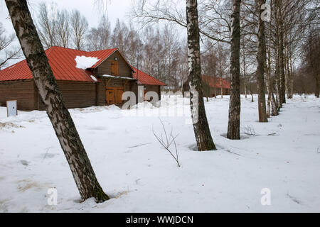 Melikhovo, Moskauer Gebiet, Russland - 3. April 2019: Barnyard. Zustand Literary-Memorial Museum-Reserve von Anton Tschechow Melikhovo Stockfoto