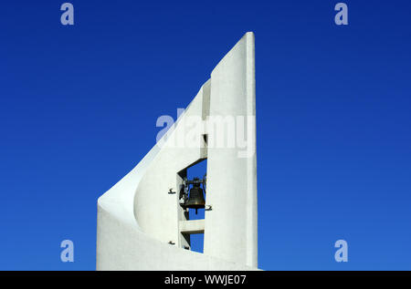 Glockenturm Tempel St-Jean, La Chaux-de-Fonds, Stockfoto