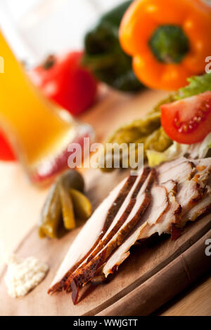 Typisch Bayerische Brotzeit snack genannt, Süd deutschland Stockfoto