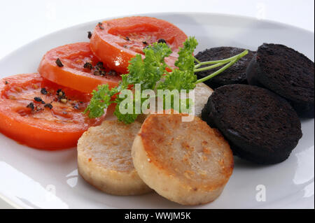 traditionelles irisches Frühstück auf einer großen Platte Stockfoto