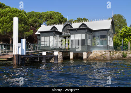 Boot Dock in Cernobbio am Comer See, Italien Stockfoto