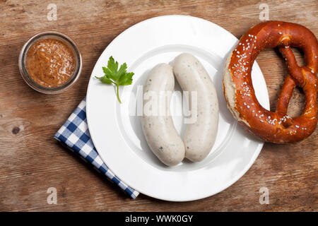 Typisch Bayerische Brotzeit snack genannt, Süd deutschland Stockfoto