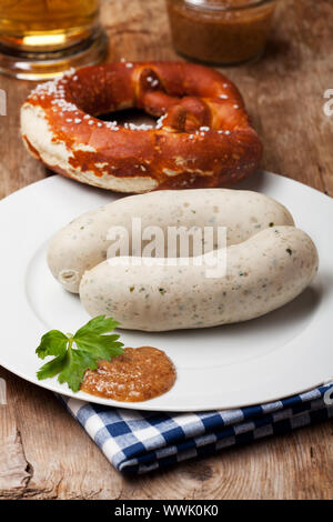 Typisch Bayerische Brotzeit snack genannt, Süd deutschland Stockfoto