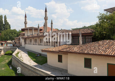 Bachtschyssaraj, Krim, Russland - Juli 22, 2019: Das gefolge Korps der Bachtschyssaraj Khan Palace, Krim Stockfoto