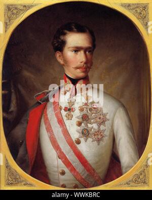 Portrait von Kaiser Franz Joseph I. von Österreich, ca 1854. Private Sammlung. Stockfoto