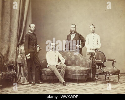 Kaiser Franz Joseph I. von Österreich mit seinen Brüdern, 1864. Private Sammlung. Stockfoto