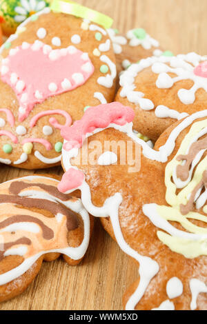 Nahaufnahme von Ostern Lebkuchen Stockfoto