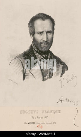 Portrait von Louis-Auguste Blanqui (1805-1881), 1849. In der Sammlung der Biblioth Gefunden&#xe8; que Nationale de France. Stockfoto