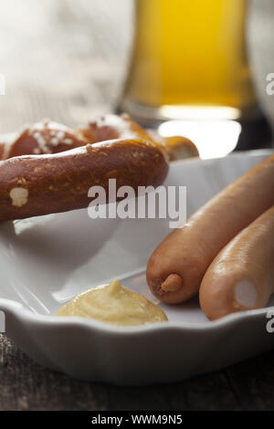 Typisch Bayerische Brotzeit snack genannt, Süd deutschland Stockfoto