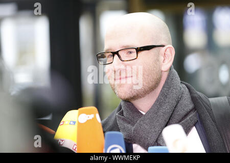 CDU und Merkel ueber den Koalitionsvertrag mit der SPD in Berlin Stockfoto