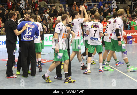 DKB Handball-Bundesliga 2013-2014, 18. Spieltag, SC Magdeburg - FRISCH AUF! Göppingen Stockfoto