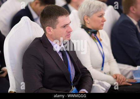 ALMATY, Kasachstan - Oktober 29,2014: Internationale wissenschaftlich-praktische Konferenz, Normung und technischen Vorschriften in der Neuen Environm Stockfoto