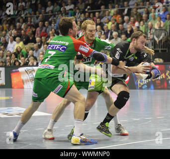 DKB Handball-Bundesliga 2013-2014, 25. Spieltag, SC Magdeburg - TV Emsdetten Stockfoto