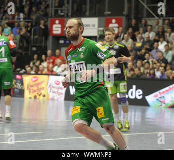 DKB Handball-Bundesliga 2013-2014, 25. Spieltag, SC Magdeburg - TV Emsdetten Stockfoto