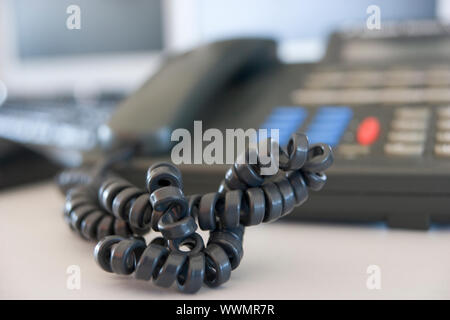 Schuss von einem Telefonkabel Stockfoto