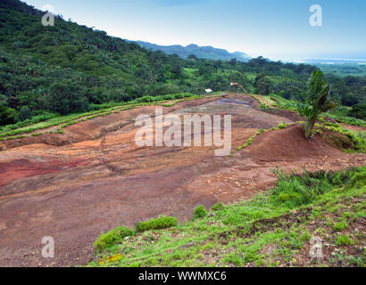 Mauritius. Tal von 23 Farben der Erde Park in Mare-aux-Aiguilles Stockfoto