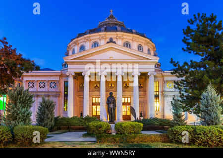 Bukarest, Rumänien. Rumänische Athenäum, angesehensten Konzert in Bukarest Halle. Stockfoto