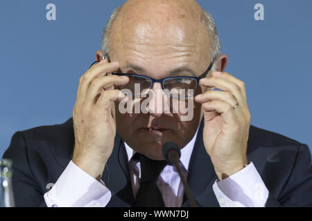 Minister für Wirtschaft und Finanzen aus Deutschland und Frankreich treffen sich in Berlin. Stockfoto