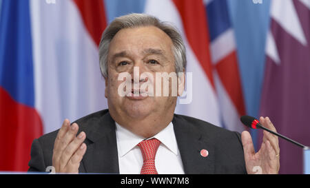 Konferenz über die Lage der Flüchtlinge in Syrien - Unterstützung der Stabilität in der Region - Pressekonferenz Stockfoto