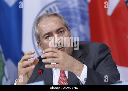 Konferenz über die Lage der Flüchtlinge in Syrien - Unterstützung der Stabilität in der Region - Pressekonferenz Stockfoto