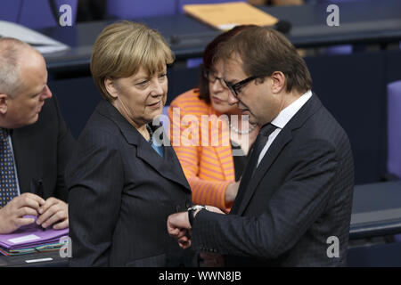 Regierungserklaerung vom Bundesministerium der Finanzen an den Deutschen Bundestag. Stockfoto