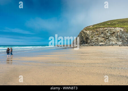 Porthtowan Strand auf der hl. Agnes Heritage Coast in Cornwall, England, Großbritannien. Stockfoto