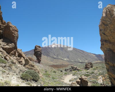 Roque Cinchado, Teneriffa und den Teide, Teneriffa Stockfoto