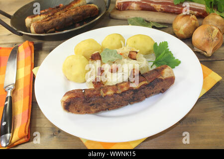 Typisch Bayerische Brotzeit snack genannt, Süd deutschland Stockfoto