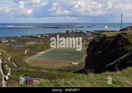 Helgoland, Deutschland. 07 Sep, 2019. Blick auf einen Fußballplatz in der nördlich der Nordseeinsel Helgoland, auf 07.09.2019 | Verwendung der weltweiten Kredit aufgezeichnet: dpa/Alamy leben Nachrichten Stockfoto