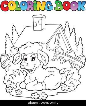 Malbuch Frühling Thema 1 Stock Vektor