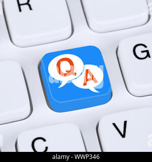 Computer Concept Frage und Antwort Unterstützung Hilfe Kontakt Kundendienst Service Stockfoto