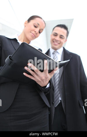 Frau mit ein persönlicher organizer Stockfoto