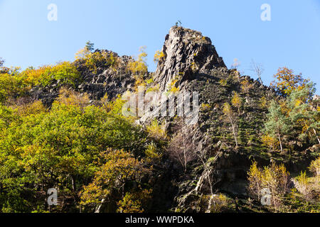 Bodetal Harz Harz hexen Treppe Blick auf die Felsen Stockfoto