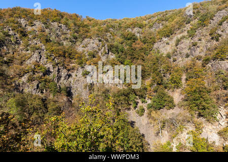 Bodetal Harz Harz hexen Treppe Blick auf die Felsen Stockfoto