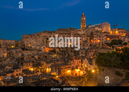 Antike Stadt Matera (Sassi di Matera), Basilikata, Italien Stockfoto