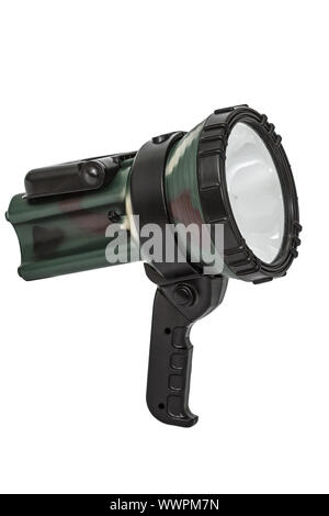 Taschenlampe, isoliert auf weißem Hintergrund mit Beschneidungspfad Stockfoto