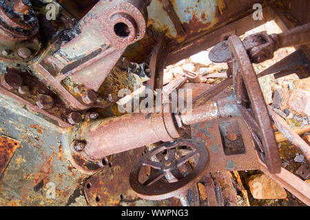 Rostiges Metall Zahnräder Stockfoto