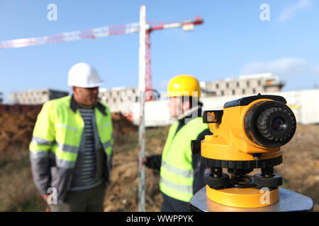 Vermesser vor Ort Stockfoto