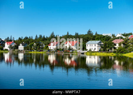 Die Tjornin See in Reykjavik. Island Stockfoto