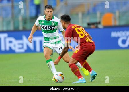 Roma - Sassuolo 4-2; Stadio Olimpico Lega calcio serieA 15/09/2019; Federico Peluso Rom - Sassuolo 4-2; Olympiastadion Fußball-Liga Serie A 15/09/ Stockfoto