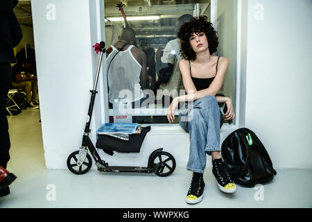 Backstage Fashion Scout - SS 19 Tag 3, am 15. September 2019, London, UK Stockfoto
