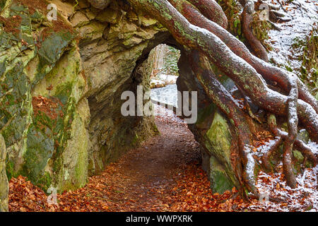 Rock Durchbruch Weitwanderweg Selketal-Stieg Harz Stockfoto