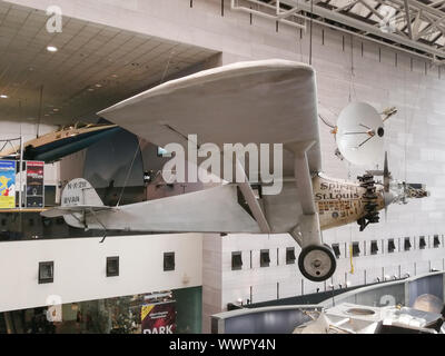 Washington DC, USA - 6. Juni 2019: Geist von St Louis Flugzeug am Smithsonian National Air und Space Museum. Der Geist des Hl. Lois war geflogen b Stockfoto