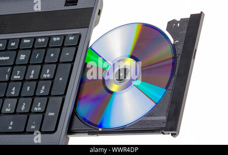 Elektronische Sammlung - Laptop mit offenen DVD-Fach