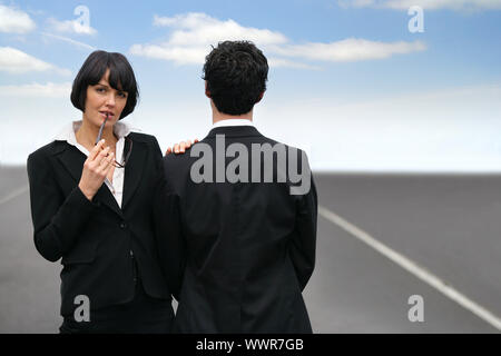 Geschäftsfrau und Geschäftsmann Stockfoto